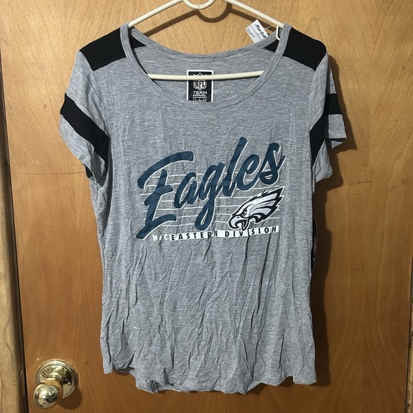 NFL Team Apparel Tops - NFL Team Apparel Philadelphia Eagles Shirt Women's L Gray Distressed Logo